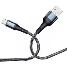 Ahes USB A-C Hızlı Şarj Kablosu, Siyah (100 Cm)