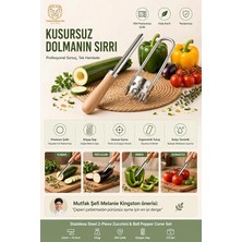 Ahes Paslanmaz Çelik 2’li Profesyonel Kabak ve Dolma Biber Oyacak Seti - Gurme Tasarım Oyacak Setı
