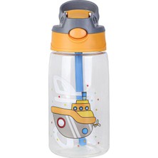 Ahes Çocuk Su Şişesi, 480ML Flip Pipetli Çocuk Içme Suyu Şişesi, Sızdırmaz Çocuk Su Şişesi, Taşıma Saplı ve Kolay Düğmeli Bpa Içermeyen Su Şişesi, Okul ve Spor Için (Cruise Ship)