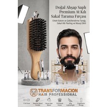 Ahes Doğal Ahşap Saplı Premium At Kılı Sakal Tarama Fırçası - Erkek Bakım ve Şekillendirme Tarağı, Sakal Altı Peeling ve Masaj Etkili Profesyonel Berber Tipi Sakal Fırçası 721410
