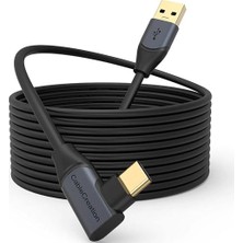 Ahes Gbps Type-C Vr Data Şarj Kablosu Oculus Quest 2 Için Link Cable 90° Type-C Uç USB 3.2 Kablo 5 Metre 3A CC1064 Profesyonel Bilgisayar Bağlantı Kablosu