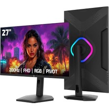 Ahes Lunis L40 27'' 200Hz 0.5ms Va Fhd Rgb Pivot Gaming Monitör (Sıfır Ölü Piksel Garantili)