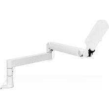 Ahes Wave Mic Arm Pro White – 360° Dönebilen Mikrofon Kolu, Düşük Profilli ve Gazlı Yaylı, Elgato Mikrofonları/shure SM7B/HYPERX/RODE/BLUE Yeti ve Daha Fazlası ile Uyumlu – Yayın/podcasting Için