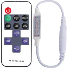 Ahes Amper Kumandalı Şerit LED Dimmer Kontrol Cihazı Kumanda - Parlaklık Seviyesi Ayarı Yapılabilir, Çakar Modlu