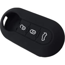 Ahes Keys Fiat Doblo, 500, 500X, 500L, Ducato, Citroen Jumpy, Peugeot Boxer Için Siyah Silikon Anahtar Koruma Kılıfı, 3 Tuşlu