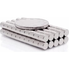 Ahes Adet 5x5 mm Yuvarlak Güçlü Neodyum Mıknatıs (Çap 5 mm Kalınlık 5 Mm)