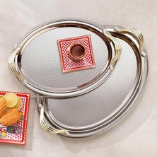 Ahes Ela 2 Li Oval Çay TEPSISI-PLATIN01