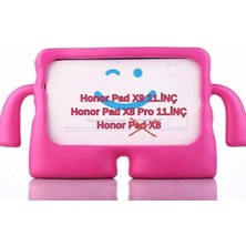 Ahes Honor Pad X9A / X9 / X8 Pro 11.5 Inç ile Uyumlu Kılıf Çocuklara Özel Silikon Case (Düz X8 Değildir) Pembe Koyu