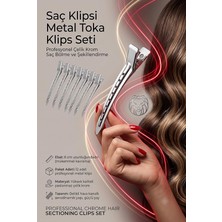 Ahes Saç Klipsi Metal Toka Profesyonel 8 cm Metal Saç Klipsi 12'li Set - Çelik Krom Kaplama Kuaför Tipi Bölme ve Şekillendirme Tokası - Dayanıklı Berber Seksiyon Klipsi 718288