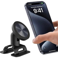 Ahes Araç Telefon Tutucu, 360 Derece Dönebilen, N52 Neodimyum Mıknatıs, Üç Eksenli, Magsafe Uyumlu