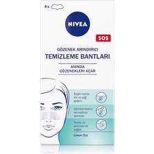 Ahes Siyah Nokta Temizleyici Burun T-Bant, Gözenek Arındırıcı, Derinlemesine Temizlik, Limon Özü, 4 Adet