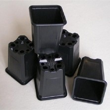 Ahes Saksı 8X8X9 cm 50 Adet Vakum Saksı Çiçek Saksısı Fide Saksısı Thermoform Tohum Ekim Saksısı Siyah
