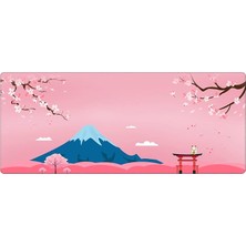 Ahes Gamer Mouse Pad 90X40 Mouse Pad Xxl Büyük Pembe Oyuncu Mousepad (Pembe Fuji, 90X40 cm 3mm Kalınlık)