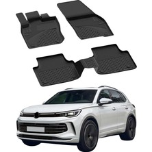 Ahes Tiguan 2024 ile Uyumlu 4.5d Araç Paspası | Araç Özel Havuzlu Oto Paspası | Tam Uyum Yüksek Kenarlı Siyah Paspas