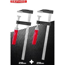 Ahes 2 Adet Çelik F Tipi Mobilyacı Işkencesi 50X250MM ile 50X250MM Marangoz F Kelepçesi