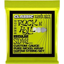 Ahes Ball Regular Slinky Klasik Rock 'n' Roll Elektro Gitar Telleri, Saf Nikel Sargı, Ölçü 10-46