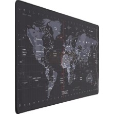 Ahes Dünya Haritası Ekstra Büyük Genişletilmiş Kaymaz Kauçuk Oyun Mouse Pad & Klavye Masa Mat Bilgisayar Aptop Için (900 mm x 400 mm x 2 Mm) L ZMP253 Siyah (Dünya Haritası, 90 x 40 Cm)