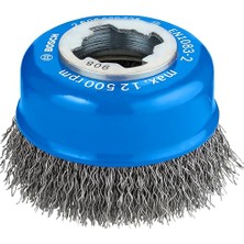 Ahes Professional Accessories Clean Dalgalı Tencere Fırçası (Metal Için, X-Lock Için, Ø 75 Mm, Tel Kalınlığı 0,3 Mm, Ø 125 Mm)