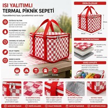Ahes Yalıtımlı Termal Piknik Çantası Soğuk Sıcak Tutucu Sepet (15LT)