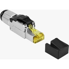 Ahes Nesil RJ45 Gpbs Konnektör Pensesiz Kolay Bağlantı CAT6A Metal (YM002)