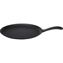 Ahes Döküm Krep / Pizza / Pancake Tavası, Yuvarlak, Metal Saplı, 26CM, Siyah