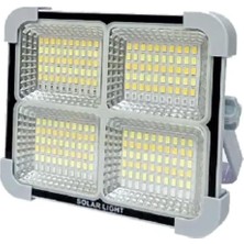 Ahes Enerjili Solar 200W LED Projektör Taşınabilir Sarı Beyaz ve Çakar Işık Lamba