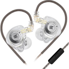 Ahes Kz Edx Pro x Kulak Içi Kulaklıklar, Hifi Iem Kulaklıklar, Çıkarılabilir Kablo ile Derin Bas Sesli Kulak Içi Monitör, Odyofil Dj Şarkıcıları Için-Beyaz Mikrofon