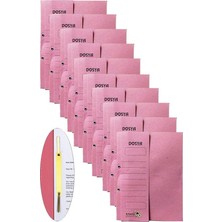 Ahes Kapak Telli Dosya Pembe Karton 20 Adet Karton Yarım Kapaklı Kapsüllü Dosya A4 Boy 24X32 cm Klasör Için Büro Ofis