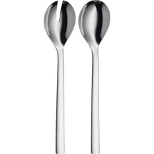 Ahes Nuova Salata Servis Seti, 30 Cm, Büyük Boy, Salata Çatalı ve Servis Kaşığı, Cromargan® Yüksek Kaliteli Parlak Paslanmaz Çelik, Bulaşık Makinesinde Yıkanabilir