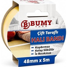 Ahes Çift Taraflı Halı Bandı - 48 mm x 5 Mt/iz Bırakmaz - Kolay Sökülebilir