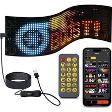 Ahes LED Kayan Yazı Emoji Matrix Panel Kişiselleştirilebilir Telefon App Kontrollü Uzaktan Kumandalı