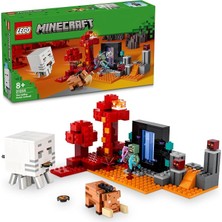Ahes Minecraft Nether Geçidi Pususu 21255-8 Yaş ve Üzeri Macera Oyunları Seven Çocuklar Için Yaratıcı Oyuncak Yapım Seti (352 Parça)