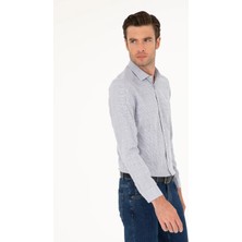 Cacharel Lacivert Slim Fit Uzun Kollu Gömlek