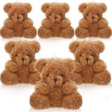 Ahes 6 Parça Mini Ayı Peluş Doldurulmuş 10,5 cm Küçük Ayı Toplu Hayvan Oyuncakları Bebek Duş Partisi Için Küçük Yumuşak Ayı Bebek Hediyeleri Mezuniyet Anahtarlık Çanta Charm Malzemeleri (Kahverengi)