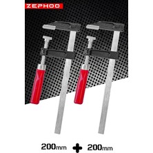 Ahes 2 Adet Çelik F Tipi Mobilyacı Işkencesi 50X200MM ile 50X200MM Marangoz F Kelepçesi