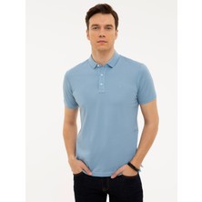 Cacharel Açık Mavi Polo Yaka Basic T-Shirt