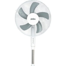 Ahes SF-7704 Ayaklı Vantilatör, 16 Inç, 35W, 3 Kademeli Yükseklik Ayarlı, Sessiz Fan, Beyaz