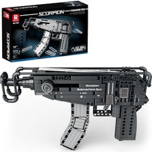 Ahes 77029 Hafif Makineli Tüfek Yaratıcı Yapı Blok Seti Building Blocks (Scorpion Submachine Gun) - 566 Parça