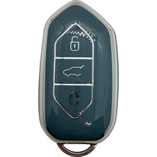 Ahes Keys T10X T10F Akıllı Anahtar Kılıfı, 3 Tuşlu, Nano Koruma (Gri-Gümüş)