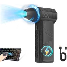 Ahes Mini Turbo Jet Fan Basiçli Hava Üfleyici Şarjlı Vantilatör 130.000 Rpm Basinçli Hava Fanı Siyah