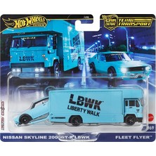 Ahes Wheels – Nissan Skyline 2000GT-R Lbwk & Fleet Flyer – Team Transport – HRV45 – 2 Adet Premium Set – Metal/metal – Real Riders – Lyberty Walk – Mattel 2024-1:64