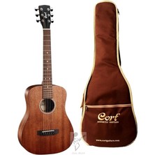 Ahes Ad Mini M Op Akustik Gitar, 3/4 Ölçü, Maun, Çantası Dahil