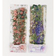 Ahes Romantik Çiçekler ve Sarmaşık Scrapbook Sticker