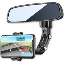 Ahes Dikiz Aynası Telefon Tutacağı, Araba Için, 360° Döner, Çok Fonksiyonlu Montajlı Telefon ve Gps Tutucu, Tüm Akıllı Telefonlar Için Evrensel Araç Telefonu Tutacağı