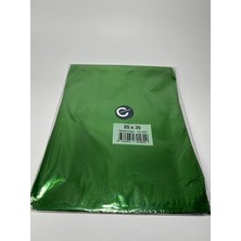 Ahes Renk Hediye Paketi Metalize Poşet Kendinden Bantlı 25X35 cm (Yeşil)