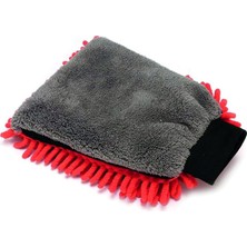 Ahes - Çift Taraflı Oto Yıkama Eldiveni Mikrofiber Şönil - Çizmez, Yüksek Su Emici, Araç Yıkama ve Detay Temizlik Eldiveni, Otomobil, Motosiklet ve Cam Temizliği Için