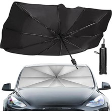 Ahes Suv Araba Güneşliği, Ön Cam Uv Işınları ve Isı Için Güneşlik Koruyucu, Katlanabilir Ön Cam Güneşlik Şemsiyesi, Arabayı Serin Tutun, Kullanımı Kolay/saklayın, 137 cm x 81 cm