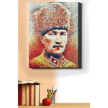 Ahes Sayılarla Boyama Seti Çerçeveli Kasnaklı Renkli Atatürk 6 50 x 65 cm