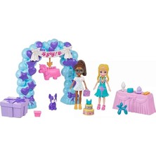 Ahes Pocket™ Polly™ Doğum Günü Partisi Paketi Polly Pocket Doğum Günü Partisi Paketi, Bebek ve Evcil Hayvan Oyun Seti, Moda ve Yiyecek Temalı Aksesuarlar, Seyahat Oyuncağı JCC33