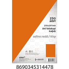 Ahes A4 Renkli Fotokopi Kağıdı, Saffron, 250 Yaprak
